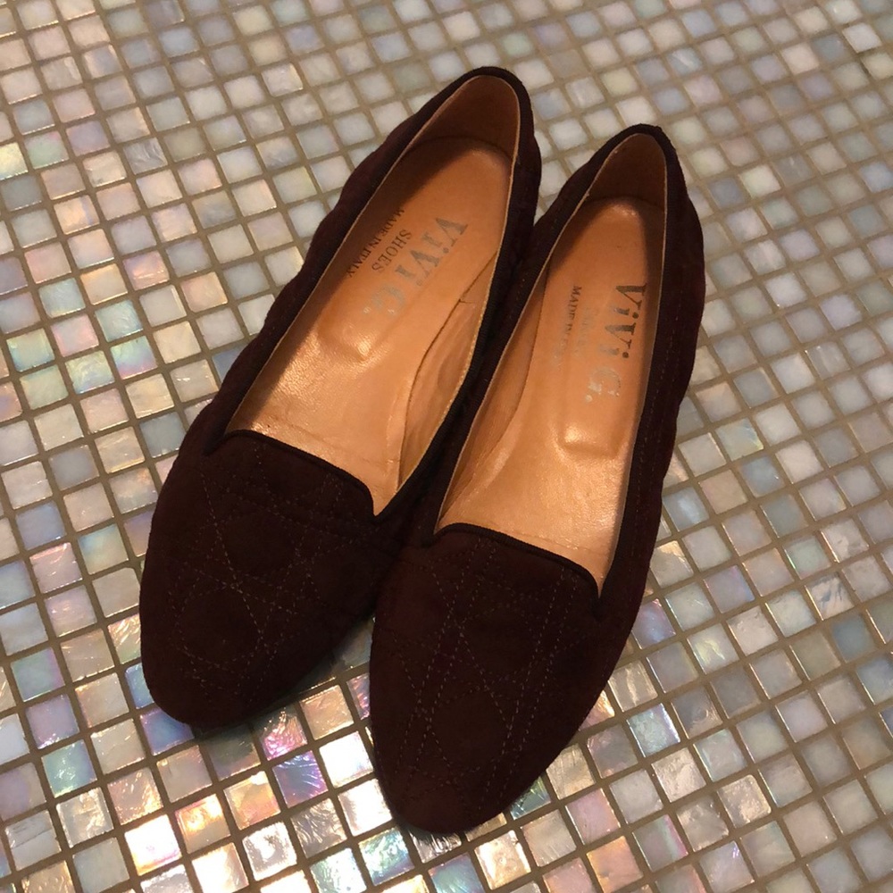 Bordeaux suede loafers sz 36.5